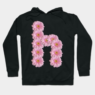 Letter h Pink Gerbera Daisy Hoodie